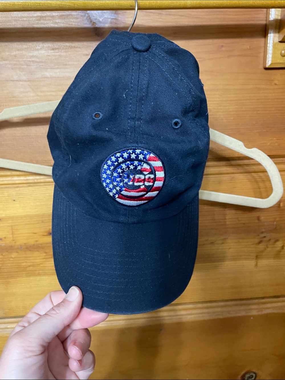 Chicago Cubs 47 Navy Cap with American Flag Round Patch